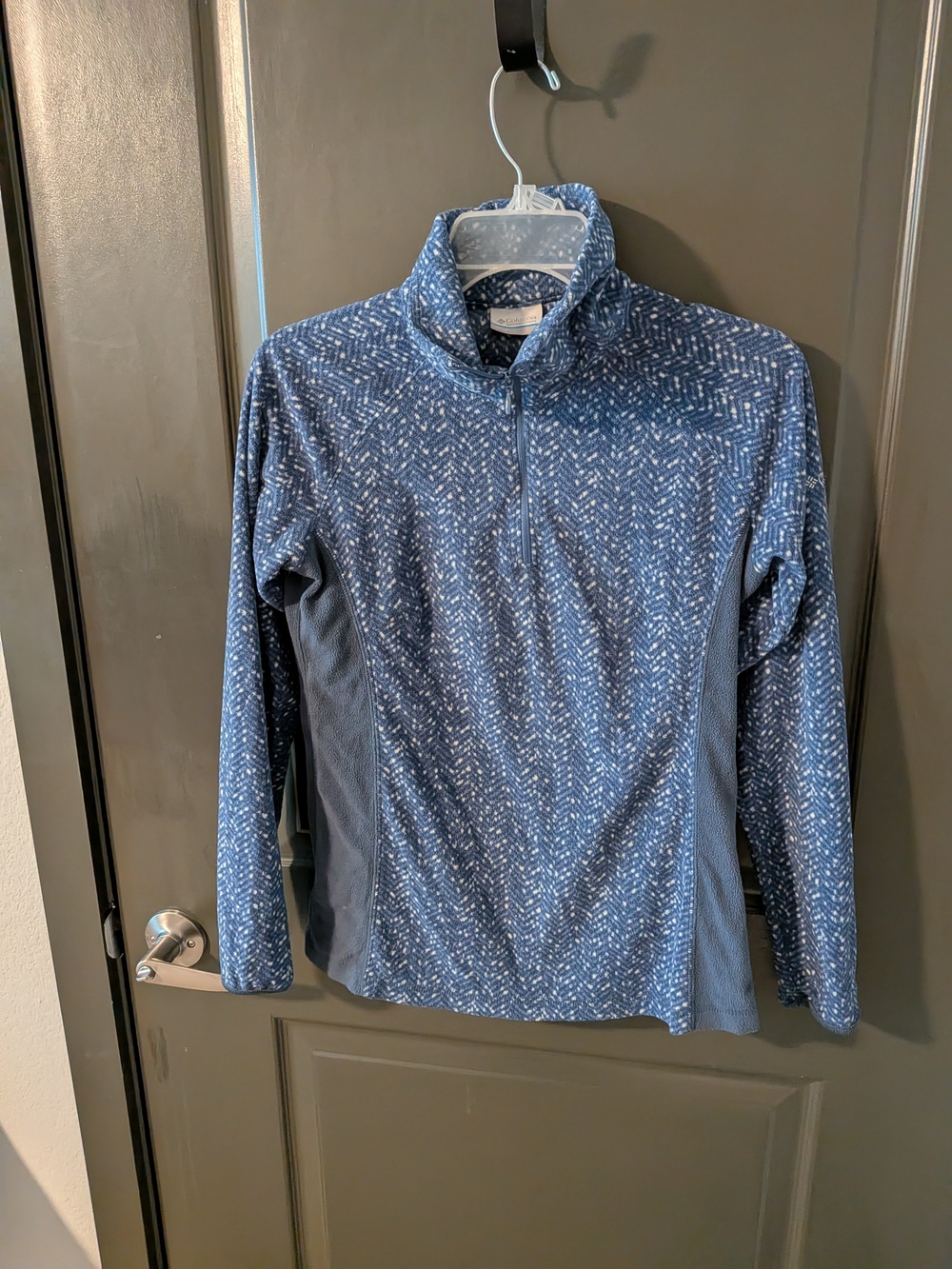 Columbia Women's Blue Patterned Half-Zip Fleece Jacket